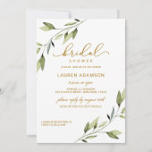 Bruidsdouche uitnodiging - Elegant Sprookjesgroen (Voorkant)