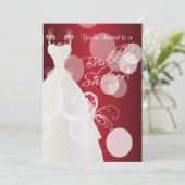 Bruidsdouche uitnodiging in Metallic Red (Staand voorkant)