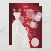Bruidsdouche uitnodiging in Metallic Red (Voorkant / Achterkant)