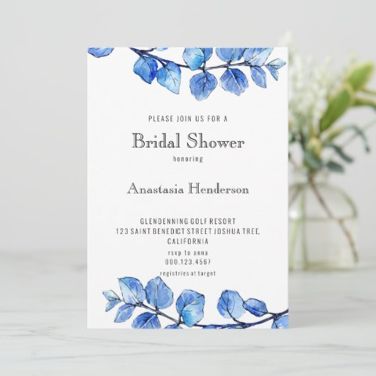 Bruidsdouche uitnodiging. kaart (Staand voorkant)