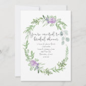 Bruidsdouche Uitnodiging lavendel en groen (Voorkant)
