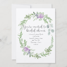 Bruidsdouche Uitnodiging lavendel en groen