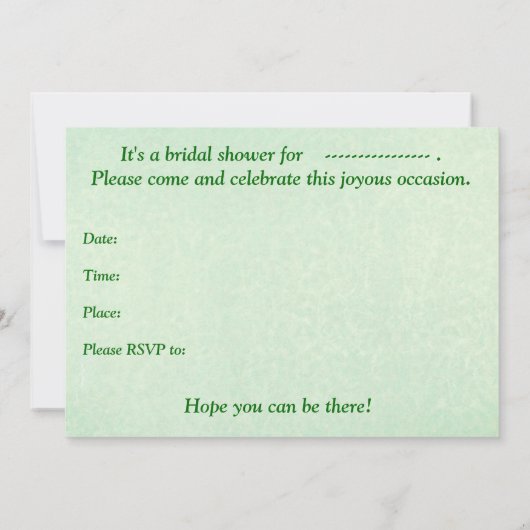 Bruidsdouche uitnodiging - Lily of the Valley (Achterkant)