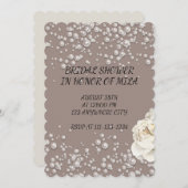 BRUIDSDOUCHE UITNODIGING MET FAUX PARELS (Voorkant / Achterkant)