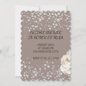 BRUIDSDOUCHE UITNODIGING MET FAUX PARELS (Voorkant)