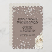 BRUIDSDOUCHE UITNODIGING MET FAUX PARELS kaart (Voorkant / Achterkant)