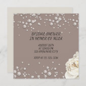 BRUIDSDOUCHE UITNODIGING MET FAUX PARELS kaart (Voorkant / Achterkant)