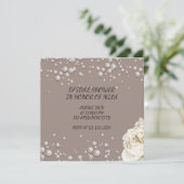BRUIDSDOUCHE UITNODIGING MET FAUX PARELS kaart (Staand voorkant)