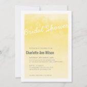 BRUIDSDOUCHE UITNODIGING: ombre waterverf geel Kaart (Voorkant)
