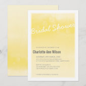 BRUIDSDOUCHE UITNODIGING: ombre waterverf geel Kaart (Voorkant / Achterkant)
