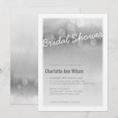 BRUIDSDOUCHE UITNODIGING: ombre waterverf grijs Kaart (Voorkant / Achterkant)