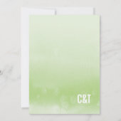 BRUIDSDOUCHE UITNODIGING: ombre waterverf groen Kaart (Achterkant)