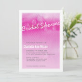 BRUIDSDOUCHE UITNODIGING: ombre waterverf roze Kaart (Staand voorkant)
