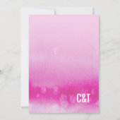 BRUIDSDOUCHE UITNODIGING: ombre waterverf roze Kaart (Achterkant)