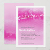 BRUIDSDOUCHE UITNODIGING: ombre waterverf roze Kaart (Voorkant / Achterkant)