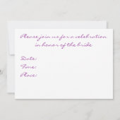 Bruidsdouche Uitnodiging Paarse Tulpenbloemen (Achterkant)