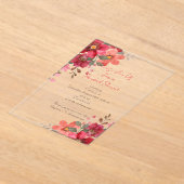 Bruidsdouche Uitnodiging roze bloemenontwerp (Laagn)