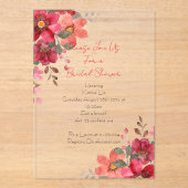 Bruidsdouche Uitnodiging roze bloemenontwerp (Voorkant)