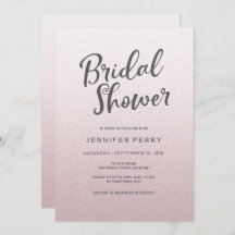 Bruidsdouche uitnodiging - Roze glitter