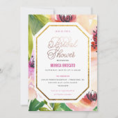 BRUIDSDOUCHE UITNODIGING - waterverf bloemen in (Voorkant)