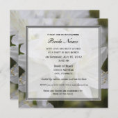 Bruidsdouche uitnodiging, witte azalea bloemen kaart (Voorkant / Achterkant)