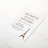 Bruidsdouche uitnodiging, ze zei oui ja folie uitnodiging (Gedraaid)