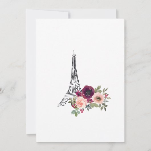 Bruidsdouche uitnodiging, ze zei oui ja kaart (Achterkant)