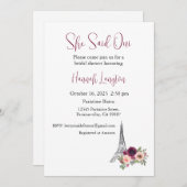 Bruidsdouche uitnodiging, ze zei oui ja kaart (Voorkant / Achterkant)