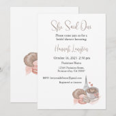 Bruidsdouche uitnodiging, ze zei oui ja kaart (Voorkant / Achterkant)