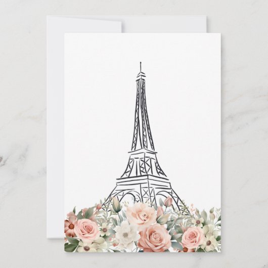 Bruidsdouche uitnodiging, ze zei oui ja kaart (Achterkant)