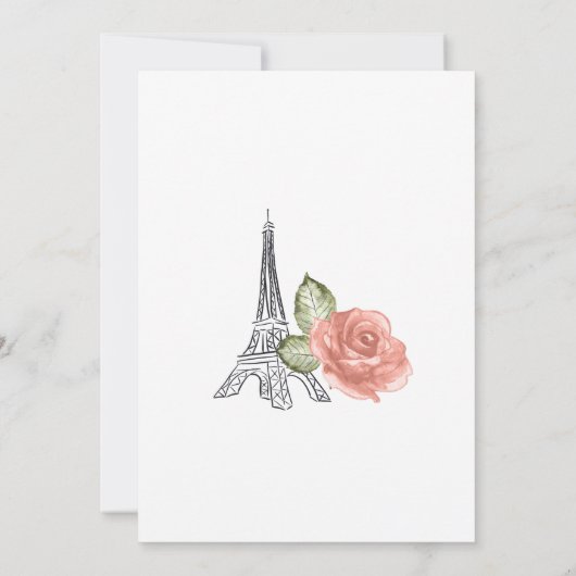 Bruidsdouche uitnodiging, ze zei oui ja kaart (Achterkant)