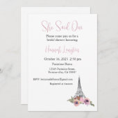 Bruidsdouche uitnodiging, ze zei oui ja kaart (Voorkant / Achterkant)