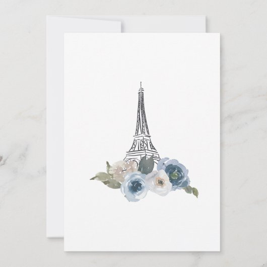 Bruidsdouche uitnodiging, ze zei oui ja kaart (Achterkant)