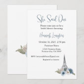 Bruidsdouche uitnodiging, ze zei oui ja kaart (Voorkant / Achterkant)