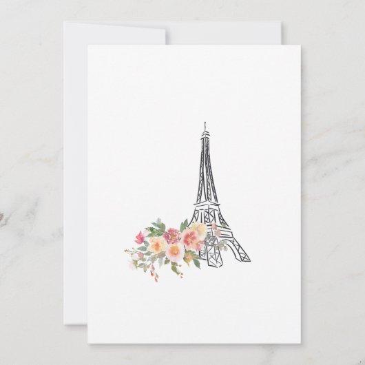 Bruidsdouche uitnodiging, ze zei oui ja kaart (Achterkant)