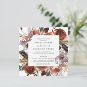 Bruidsdouche uitnodigingen | Butterum en pruimen 1 (Staand voorkant)