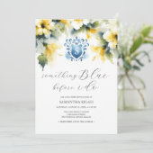 Bruidsdouche uitnodigingen Iets Blauw (Staand voorkant)