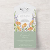 Bruidsdouche uitnodigingen Waterverf Wildbloemen (Binnen)