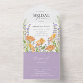 Bruidsdouche uitnodigingen Waterverf Wildbloemen (Binnen)