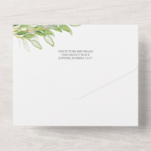 Bruidsdouche uitnodigingen Waterverf Wildbloemen (Achterkant)