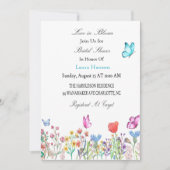 Bruidsdouche Uitnodigingsvlinders blauw/paarse Kaart (Voorkant)