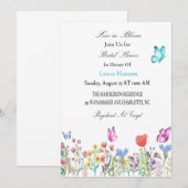 Bruidsdouche Uitnodigingsvlinders blauw/paarse Kaart (Voorkant / Achterkant)