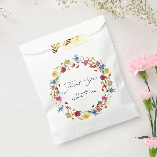 Bruidsdouche Wildflowerkrans Aangepaste Dankjewel Bedankzakje (Gezegeld)