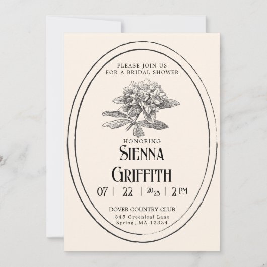  bruidsdoucheuitnodiging | Antiek wit Kaart (Voorkant)