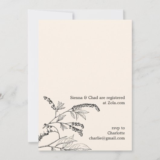  bruidsdoucheuitnodiging | Antiek wit Kaart (Achterkant)