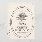  bruidsdoucheuitnodiging | Antiek wit Kaart (Voorkant / Achterkant)