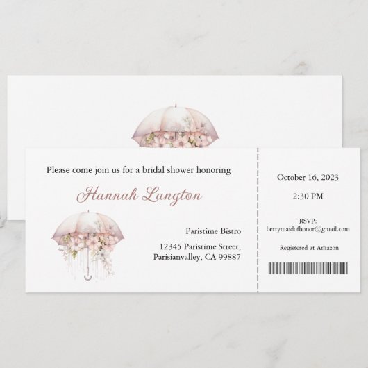 Bruidsdoucheuitnodiging, Bloemen Vrijgezellenfeest Kaart (Voorkant / Achterkant)