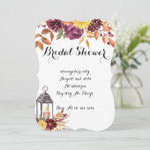 BRUIDSDOUCHEUITNODIGING, HERFST EN NAJAARSUITNODIG KAART (Staand voorkant)