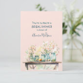 Bruidsdoucheuitnodiging in  voorjaarspastels kaart (Staand voorkant)