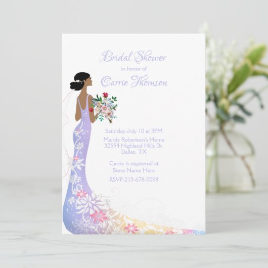 bruidsdoucheuitnodiging kaart (Staand voorkant)